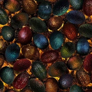 100% Cotton Digital Fabric Timeless Treasures Dragon's Eggs Fantasy 112cm Wide - Picture 1 of 1