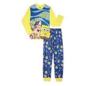 Spongebob Squarepants  Pajamas Set Size XS 4/5 Long Sleeve SMUDGES - Picture 1 of 12