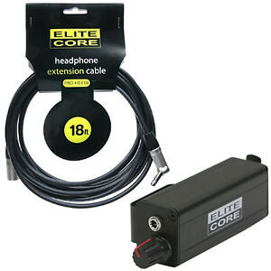 Elite Core 18' ft Headphone Extension Cable & Bodypack w/VC for Aviom A-16ii