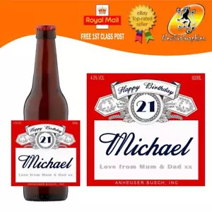 PERSONALISIERTES BIERLAGER FLASCHENETIKETT GEBURTSTAG JEDER ANLASS GESCHENK - Bild 1 von 4