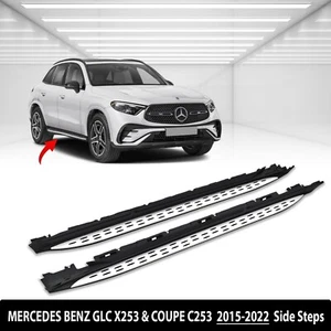 FOR MERCEDES BENZ GLC X253 & COUPE C253 2015-2022 SIDE STEPS RUNNING BOARDS PAIR - Picture 1 of 11