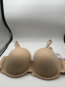 AUDEN Ladies Plus Size NWT Coverage Lined Beige Bra Size 46DD - Picture 1 of 7