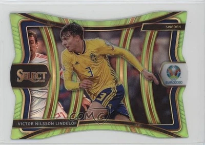 2020 Select UEFA Euro Preview Mezzanine Die-Cut Neon Green Prizm Victor Lindelof - Image 1 of 2
