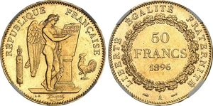France - 50 francs Génie 1896 A - NGC MS62 PL - Picture 1 of 1