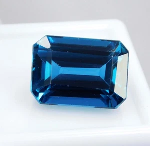11.30 Ct Natural Blue Tsavorite Garnet Emerald Cut Loose Gem - Certified Kenya - Picture 1 of 10