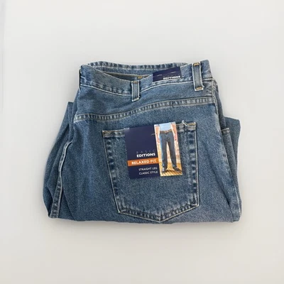 Basic Editions Relaxed Fit Straight Leg 44 X 29 Men’s Denim Jeans Classic Style - Image 1 of 4