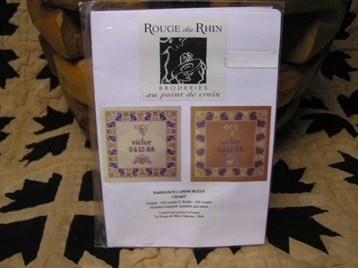 Rouge du Rhin Cross Stitch Chart "Naissance Lapins Bleus" - NEW IN PACKAGE! - Image 1 of 3