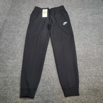 Женские тренировочные штаны Nike маленькие черные клубные флисовые со средней посадкой сужающиеся для бега - Изображение 1 из 4