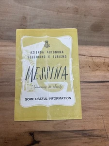 1950s Messina Gateway To Sicily Italy Tourist Brochure Map Directory B19 - Picture 1 of 12