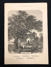 1876 Antique Newspaper Print GOD'S ACRE by Samuel Read, Church Cemetery Poem