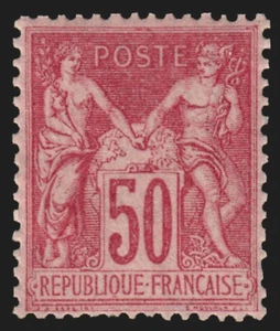 n°104, Sage 50c rose, Type I (N sous B), neuf * avec charnière - TB - Picture 1 of 2
