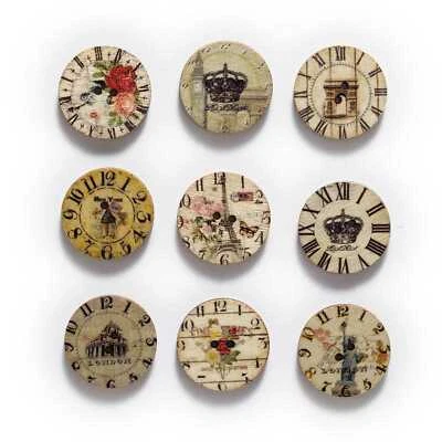 50pcs Building Theme Wood Buttons Sewing Scrapbook Clothing Crafts Decor 15-25mm - Image 1 of 3