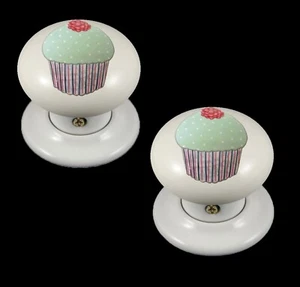 White porcelain Porta Pomello Set 60mm Verde Cupcake Design - Foto 1 di 1