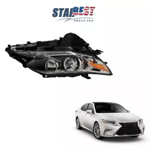 For 2016-2018 Lexus ES350 ES300H Headlight LED DRL Passenger Side Clear Black - Picture 1 of 12