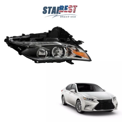 For 2016-2018 Lexus ES350 ES300H Headlight LED DRL Passenger Side Clear Black Foto 1 de 4
