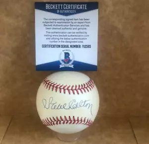 STEVE CARLTON PHILADELPHIA PHILLIES VINTAGE SIGNED N.L. BASEBALL BECKETT Y12565 - Picture 1 of 3