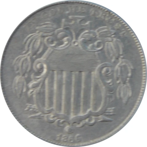 1866 AU58 Rays Shield Nickle, PCGS 21938892 Cover