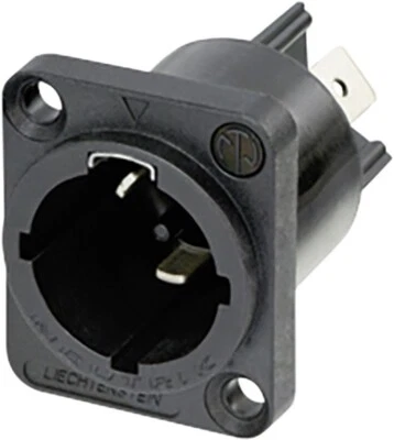 Neutrik Male Chassis Connector Appliance inlet connector 1/4" Flat Tab Terminals