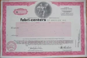 Fabri Centers of America, Inc. 1996 Esemplare Certificato Stock, Rosso AMBN - Foto 1 di 1