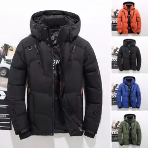 Men Winter Warm Duck Down Jacket Ski Jacket Snow Thick Hooded Puffer Coat Parka - Picture 1 of 16