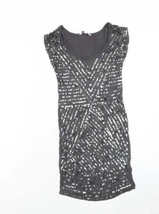New Look Womens Grey Viscose Blend A-Line Size 8 - Picture 1 of 12