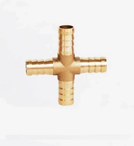 Conector de tubería de cola de púas de latón cruzado de 19 mm de identificación agua aire + Reino Unido - Imagen 1 de 1