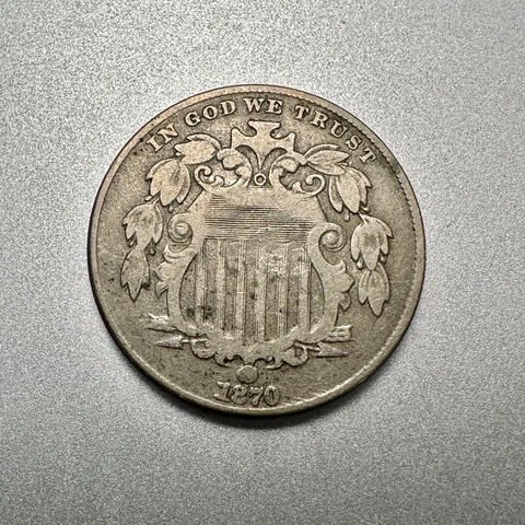 1870  SHIELD NICKEL   AFFORDABLE   SEMI KEY DATE   #3386 Cover