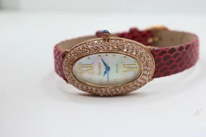Womens Stauer Classic 19778 Gold Tone Crystal Bezel MOP Dial Watch New Battery - Picture 1 of 6