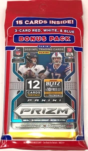 2021 Panini Prizm NFL Value Pack w/15 Card/Inserts/3 Card Red White & Blue Prizm - Picture 1 of 2