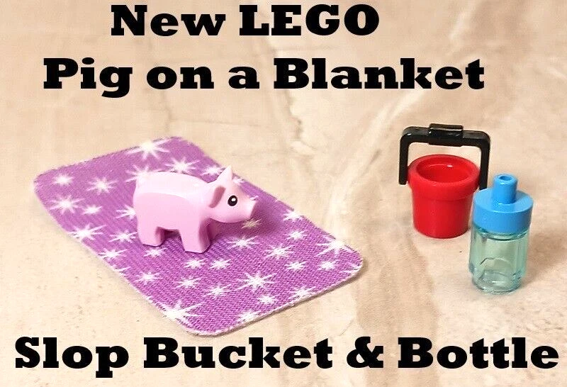 Nuevo LEGO Cerdo Manta Biberón de Agua Bebé Cerdito Lechón Cerdito Cubo 4-H FFA Foto 1 de 1