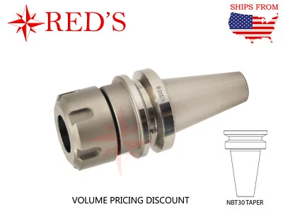 Portaherramientas portabrocas de pinza de precisión REDS NBT30-ER25-60 G2.5 30k CNC Router níquel Foto 1 de 2