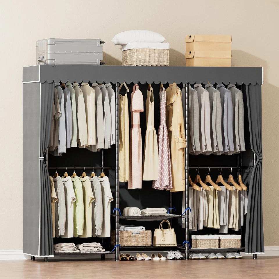 Clothes Rack Heavy Duty Wardrobe Hanger Garment Storage Stand Closet Organizer - Image 1 of 4