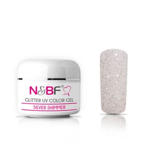 UV Glitzer Farbgel 5ml Silver Shimmer Silber Glitter Effekt Color Gel Sparkling - Bild 1 von 7