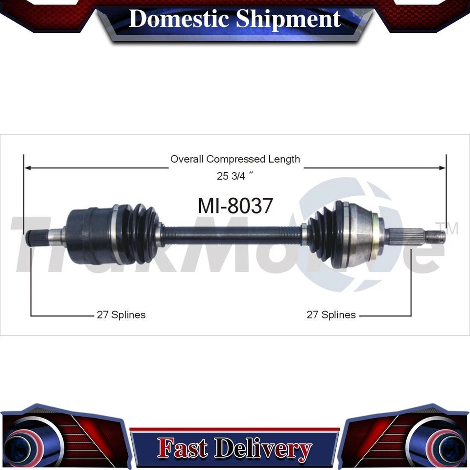 Junta de eje de transmisión TrakMotive delantero derecho CV para Dodge Stealth 1993 1994 Foto 1 de 1