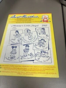 Vintage Aunt Martha's Hot Iron Transfer Embroidery 3917 Mommy’s Little angel NEW - Imagen 1 de 1