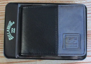 CARTERA BILLABONG PARA HOMBRE NEGRA GRIS PLEGABLE CON CAJA DE REGALO DE HOJALATA - Imagen 1 de 3