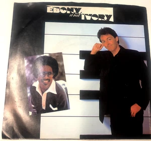 The Beatles Paul McCartney Stevie Wonder 7" 45 Record & Picture Sleeve Ebony And - Picture 1 of 5
