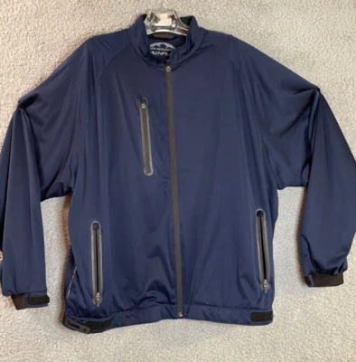 Sun Mountain RainFlex Golf Jacket Mens XL Navy Blue Zip Waterproof Breathable - Image 1 of 4