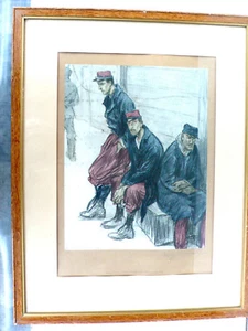 DESSIN LOUIS RAEMAEKERS (1869-1956) THE PRISONERS 1916 WW1 TIRAGE N° 124 SIGNÉ - Picture 1 of 7