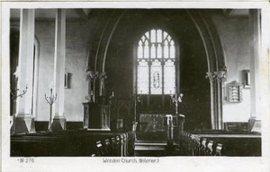 REAL PHOTOGRAPHIC POSTCARD OF WEEDON CHURCH INTERIOR, NORTHAMPTONSHIRE - Picture 1 of 2