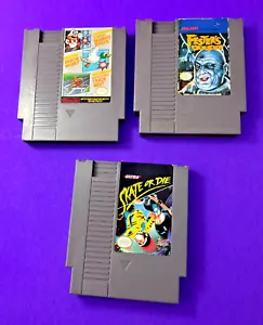 NES FESTER'S QUEST, SKATE OR DIE, MARIO/DUCK HUNT/TRACK MEET 3 GAME LOT IO - Picture 1 of 4