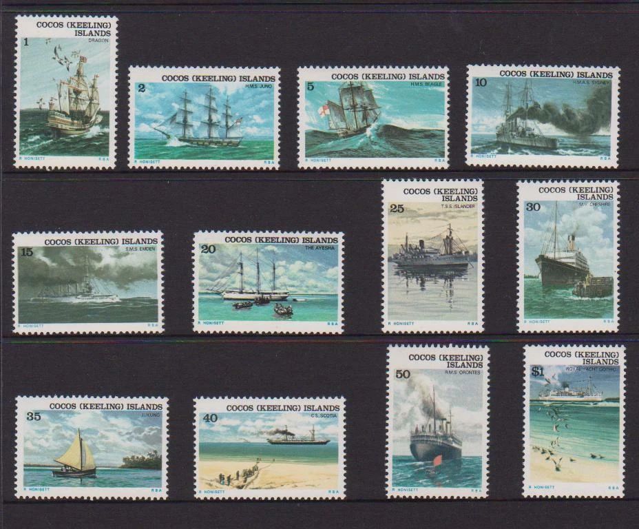 COCOS (keeling) ISLAS 1976 CONJUNTO DE BARCOS MNH Foto 1 de 1