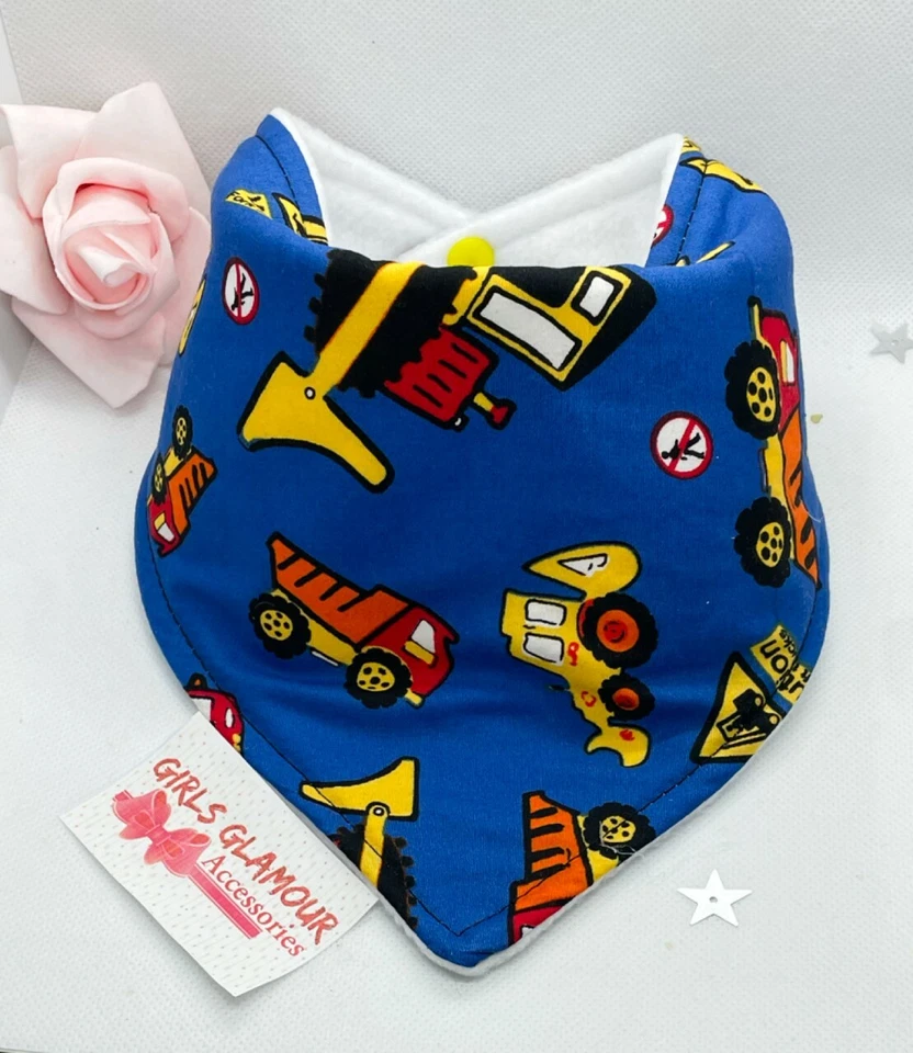 GIRL*GLAMOUR Baby Dribbel Lätzchen Rennwagen Bagger Bauernhof Windeln Essen Ruckpsen Kostüm