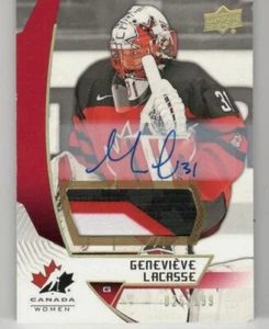 2019 UD UPPER DECK TEAM CANADA JUNIORS GENEVIEVE LACASSE AUTO PATCH #25/199 - Picture 1 of 1