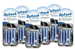 New Refresh Your Car AC Vent Stick Air Freshener Scent Eliminates Odor pack of 6 - Picture 1 of 3