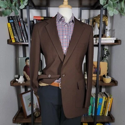 Levi's действие костюм мужской Blazer две кнопки твердый коричневый STA PREST размер 42L - Изображение 1 из 4