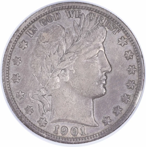 1901-S Barber Silver Half Dollar Choice EF Uncertified #110 Cover