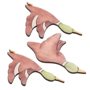 Arte de pared creativo para pájaros 3 piezas: decoración de pared de pájaro volador de madera para sala de estar - - Imagen 1 de 12