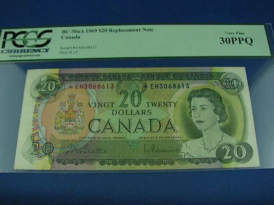 1969 $20 Canada Beattie Rasminsky replacement note BC-50aA *EM PCGS 30PPQ - Image 1 of 2