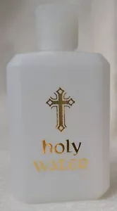 Large Plastic Holy Water Bottle, Cross, 60mm x 110mm, Empty (no water) - Bild 1 von 1